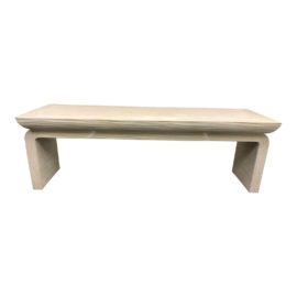 Wood Console With Washed Finish + Metal Accents