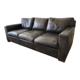 Brown Leather Sofa From Crate & Barrel. Original Price: $3,300