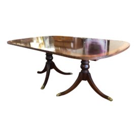 Traditional Ethan Allen Double Pedestal Dining Table