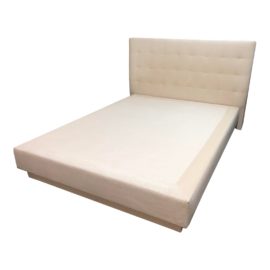 Custom Tufted Upholstered Platform Bed, a Queen