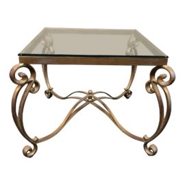 Regency Style Gilt + Glass Side Table