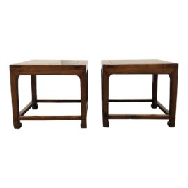 Pair of 19th Century Chinese Rosewood Square Side Tables