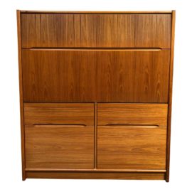 Copenhagan - Drop Front Teak Office Armoire