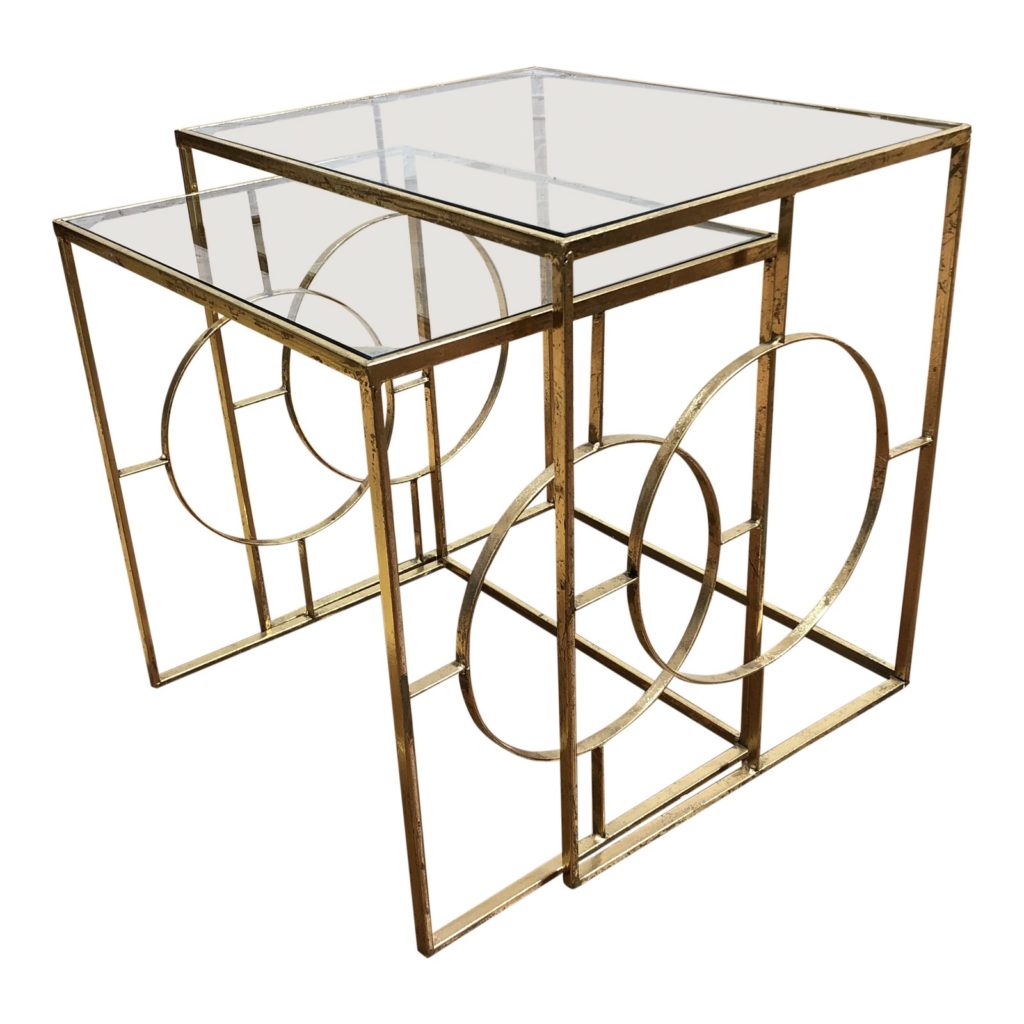 Gold Finish + Glass Nesting Side Tables Design Plus Gallery
