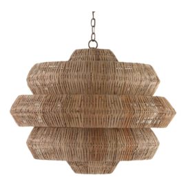 The Antibes Rattan Chandelier by Currey and Company. Original Price: $2,300