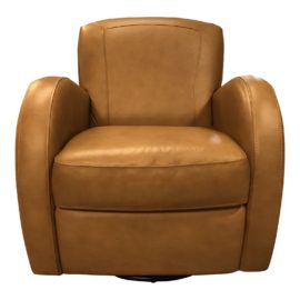 Contemporary Swivel Leather Arm Chair