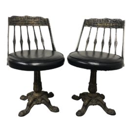 Pair of Vintage Metal Swivel Side Chairs