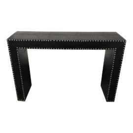 Hollywood Regency Style Faux Leather Console Table