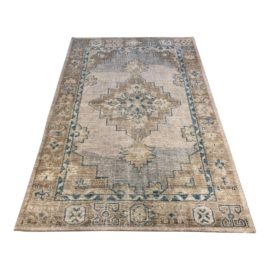 Pottery Barn Finn Hand-Knotted Blue Multi Area Rug - 5′ × 7′11″. Original Price: $1,000