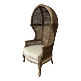 Porters Style Balloon Caned Chair. Original Price: $1,309
