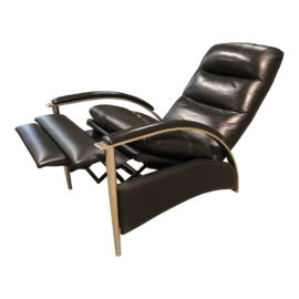 Ethan Allen Radius Black Leather Recliner. Original Price: $3,000
