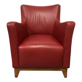 Contemporary Red Bonded Leather Armchair