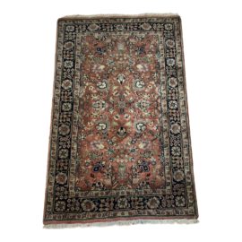 Hand Knotted 100% Wool Pile Rug From India - 3′1″ × 4′10″