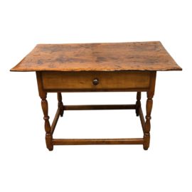 Antique Soldi Wood Occasional Table + Drawer