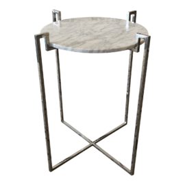 NEW Marble + Nickel Side Table by Worlds Away. Original Price: $1,048