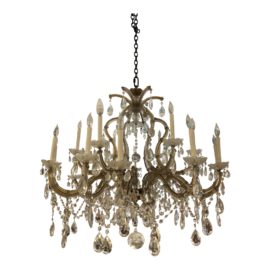 Vintage 18-Light Crystal Chandelier