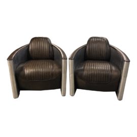 Pair of Restoration Hardware Aviator Chairs. Original Price: $4,590