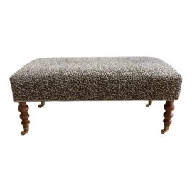 Custom Cheetah Print Upholstered Bench