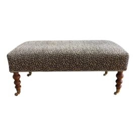 Custom Cheetah Print Upholstered Bench