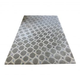 Delinear Clover Leaf Handknotted Pure Silk Area Rug - 6′ × 9′1″.  Original Price: $8,100