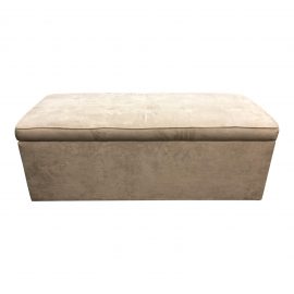 Mitchell Gold Microsuede Tufted Storage Bench