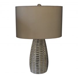 Contemporary Silver + Gold Metallic Table Lamp