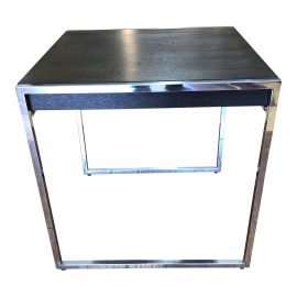 Modern Style Wood + Chrome Side Table