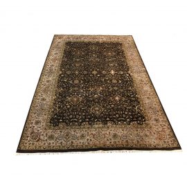 Hand Knotted Wool + Silk Traditional Style Area Rug - 6′ × 9′4″