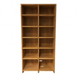 Maple Finish Double Wide Bookshelf