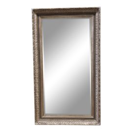 Silver Leaf Large Ornate Framed Beveled Mirror