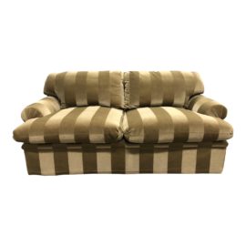 Custom J.Robert Scott Continental Wool Mohair Rolled Arm Sofa. Original Price: $2,200