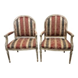 Vintage Style Custom Arm Chairs, a Pair