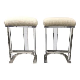 Pair of Carmichael Designs Lucite Counter Stools