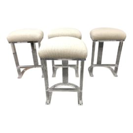 Carmichael Designs Lucite Counter Stools, Set of Four