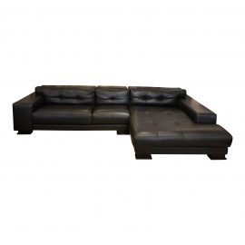Custom 2pc. Sonia Leather Sectional. Original Price: $16,000