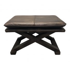 Restoration Hardware Leather X-Base Bench