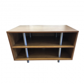 Contemporary Wood + Metal Media/Shelving Console