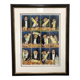 Guy Buffet Signed "Martini in Blue" Serigraph