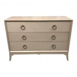 Custom Three Drawer Dove Gray Dresser
