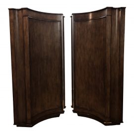 Elegant Custom Corner Cabinets, a Pair. Original Price: $12,554