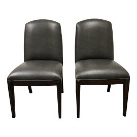 NEW Henredon Leather Truro Side Chairs- a Pair. Original Price: $3,360