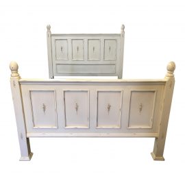 Vintage Style Distressed Finish Bed, a Queen