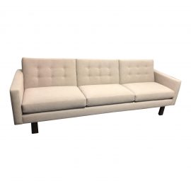 Custom Modern Three on Three Linen Sofa