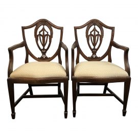 Pair of Sheild Back Arm Chairs. Original Price: $1,500