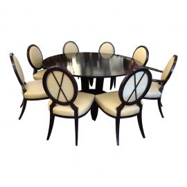 Barbara Barry's Gueridon Dining Table +8 Chairs by Baker Furniture. Original Price: $17,927