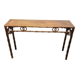 Solid Wood Asian Faux Bamboo Infinity Console