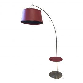 Roche Bobois &Costa Leather Shade Arc Floor Lamp + Table. Original Price: $2,800