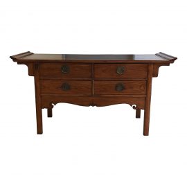 Asian Solid Wood Ming Dynasty Style Storage Console