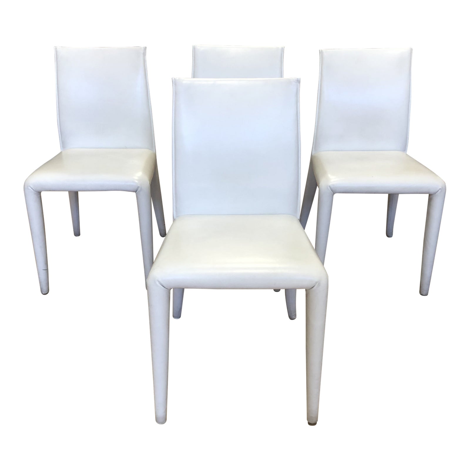 B&B Italia Vol Au Vent Leather Dining Chairs - Set of Four