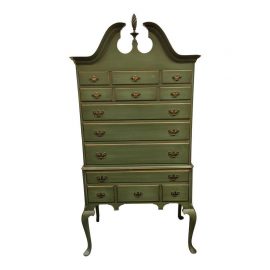 Vintage Green Highboy Dresser